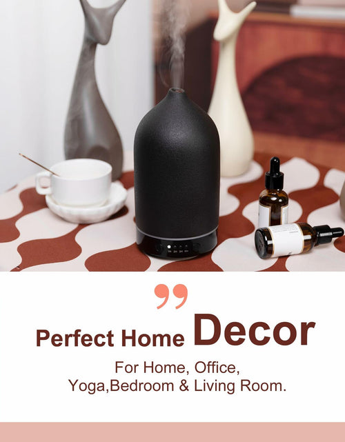 Load image into Gallery viewer, Ceramic Ultrasonic Oil Diffuser Wood Grain Black 100ML USB Adapter 7-Color LED
