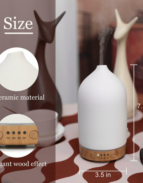 Load image into Gallery viewer, Ceramic Ultrasonic Oil Diffuser Wood Grain Black 100ML USB Adapter 7-Color LED
