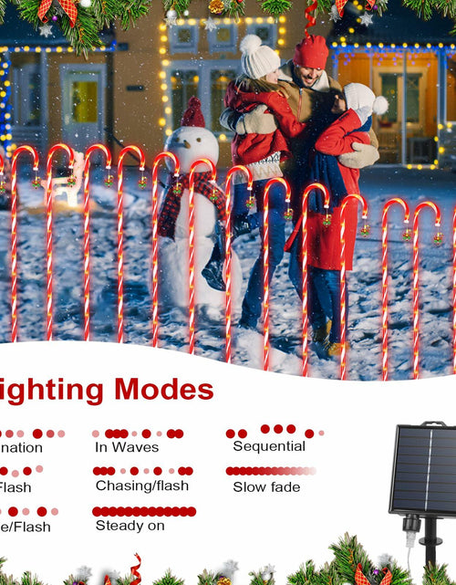 Load image into Gallery viewer, Qoosea Solar Christmas Lights 6 Pack Waterproof Candy Cane 78 LED Warm White
