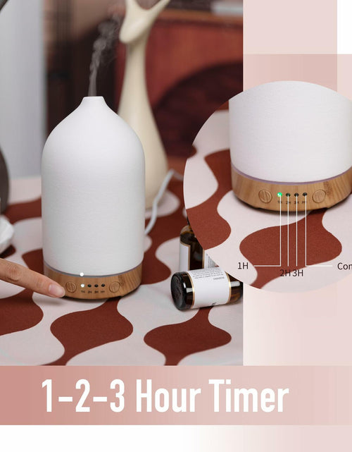 Load image into Gallery viewer, Ceramic Ultrasonic Oil Diffuser Wood Grain Black 100ML USB Adapter 7-Color LED

