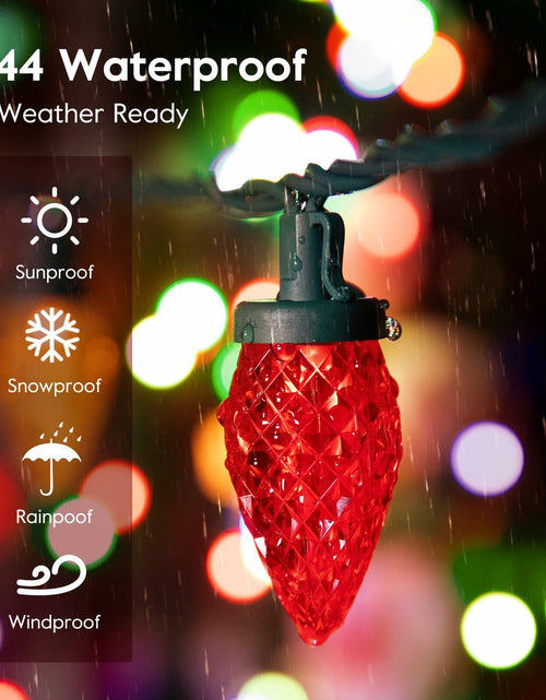 Load image into Gallery viewer, Brightown C9 LED Christmas String Lights 33ft 50 LED Red Waterproof Green Wire
