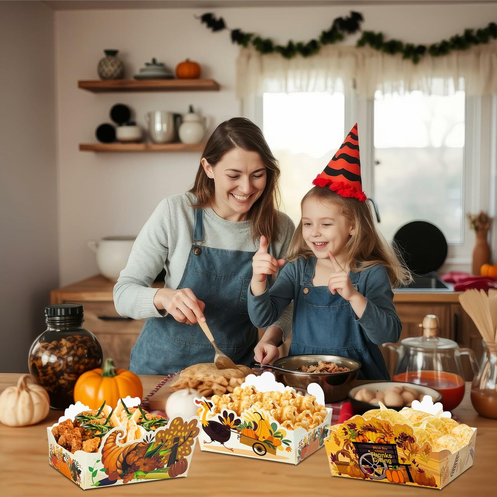 Thanksgiving Disposable Snack Bowls 24pcs Autumn Theme Party Supplies