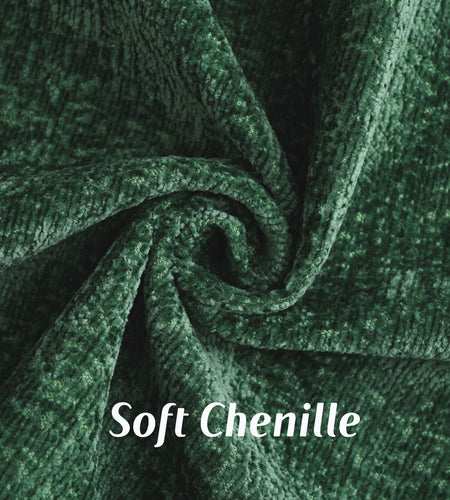 FUTEI Dark Green Chenille Throw Pillow Covers 26x26 Inch Set of 2