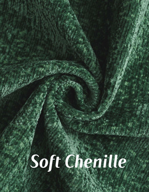 Load image into Gallery viewer, FUTEI Dark Green Chenille Throw Pillow Covers 26x26 Inch Set of 2
