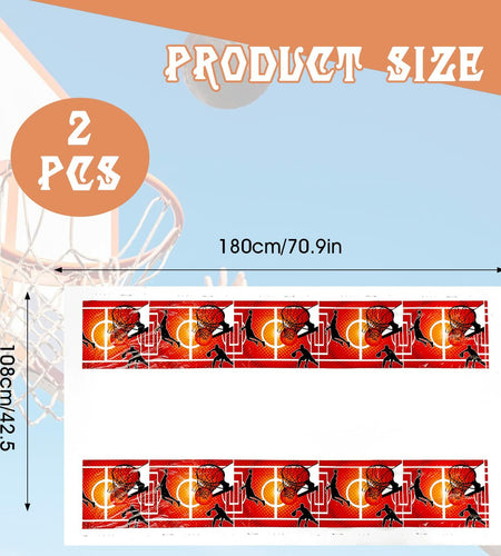 Aiyorse Basketball Tablecloth 71x43in Disposable Waterproof Plastic Table Cover