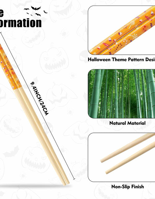 Load image into Gallery viewer, Halloween 50 Pairs 9.4in Bamboo Disposable Chopsticks Sleeved Party Gifts
