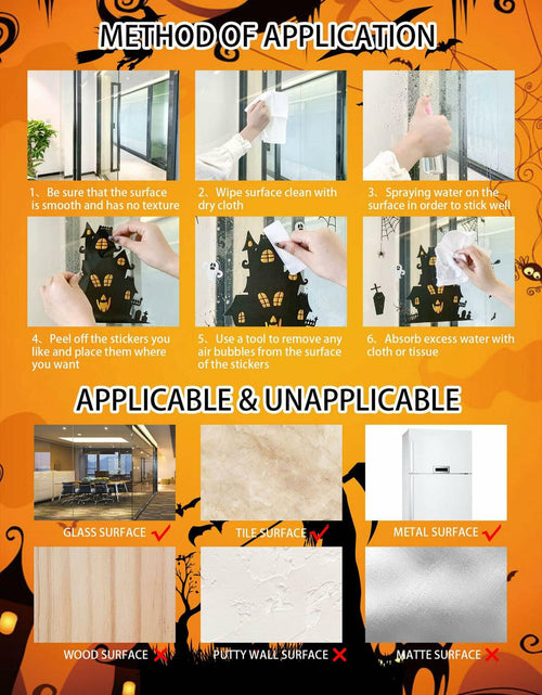 Load image into Gallery viewer, RUOKEXIN Halloween Window Stickers 101 Pcs Double-Sided Removable Decals
