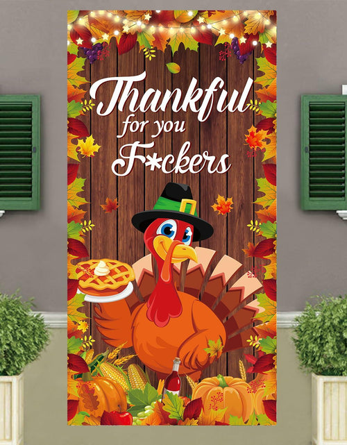 Load image into Gallery viewer, Friendsgiving Party Door Cover Banner Large Autumn 6x2.9 Ft Backdrop
