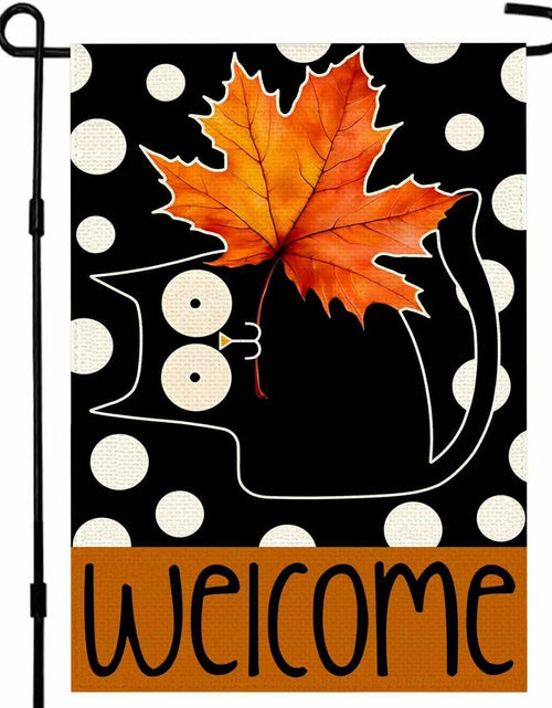 Load image into Gallery viewer, Halloween Garden Flag 12x18in Double Sided Black Cat Yard Outdoor Decor
