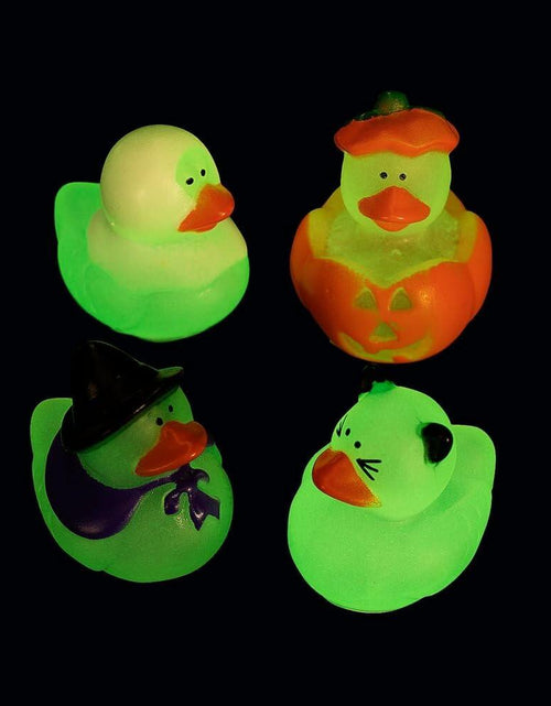 Load image into Gallery viewer, Fun Express Mini Glow-in-The-Dark Halloween Rubber Duckies 1" Pack of 12
