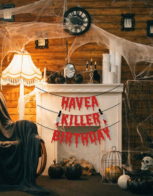 Load image into Gallery viewer, Quimoy Halloween Banner Decorations with 12 Pcs Bat Wall Stickers Party Decor

