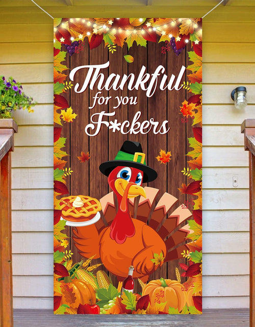 Load image into Gallery viewer, Friendsgiving Party Door Cover Banner Large Autumn 6x2.9 Ft Backdrop
