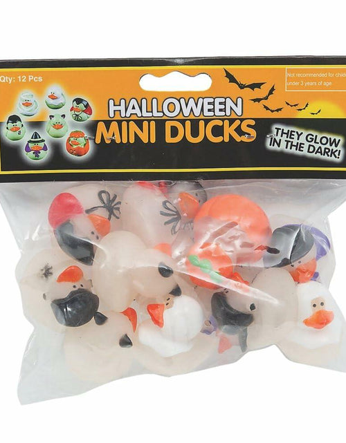 Load image into Gallery viewer, Fun Express Mini Glow-in-The-Dark Halloween Rubber Duckies 1" Pack of 12
