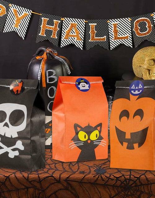 Load image into Gallery viewer, Mucinia Halloween Candy Bags &amp; Stickers Paper Goodie Bags 60PCS Party Favors
