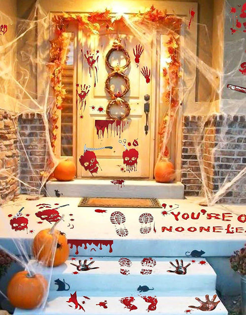 Load image into Gallery viewer, RUOKEXIN Halloween Window Clings &amp; Wall Decals Bloody Handprint 9 Sheets
