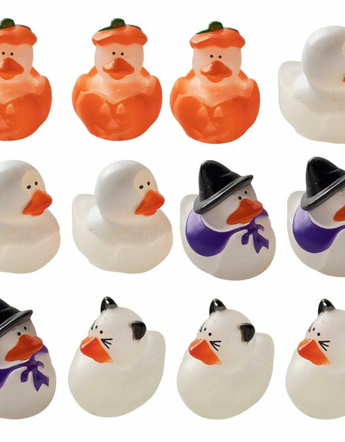 Load image into Gallery viewer, Fun Express Mini Glow-in-The-Dark Halloween Rubber Duckies 1" Pack of 12
