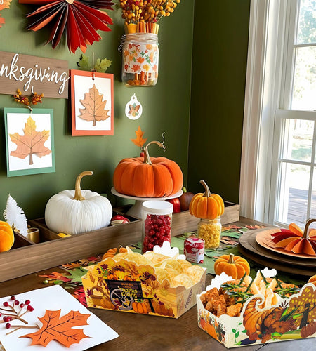 Thanksgiving Disposable Snack Bowls 24pcs Autumn Theme Party Supplies