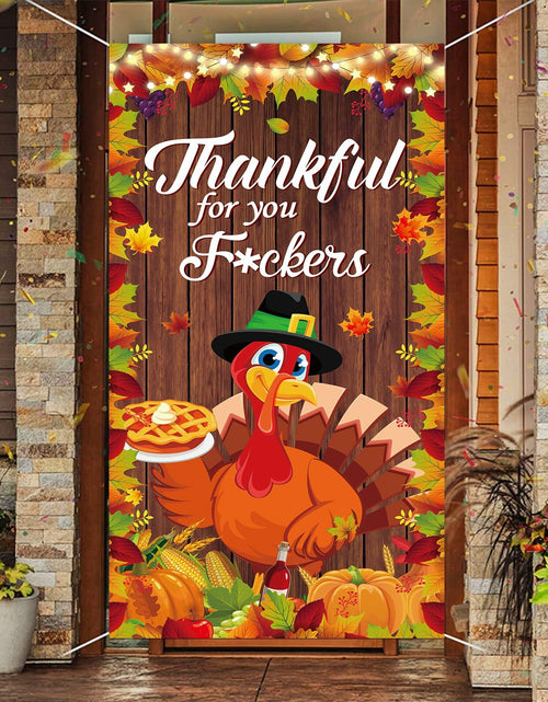 Load image into Gallery viewer, Friendsgiving Party Door Cover Banner Large Autumn 6x2.9 Ft Backdrop

