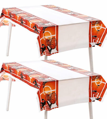 Aiyorse Basketball Tablecloth 71x43in Disposable Waterproof Plastic Table Cover