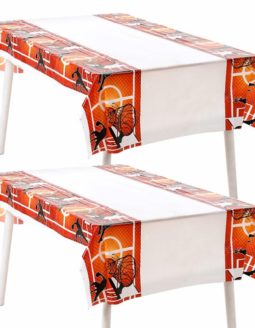 Load image into Gallery viewer, Aiyorse Basketball Tablecloth 71x43in Disposable Waterproof Plastic Table Cover
