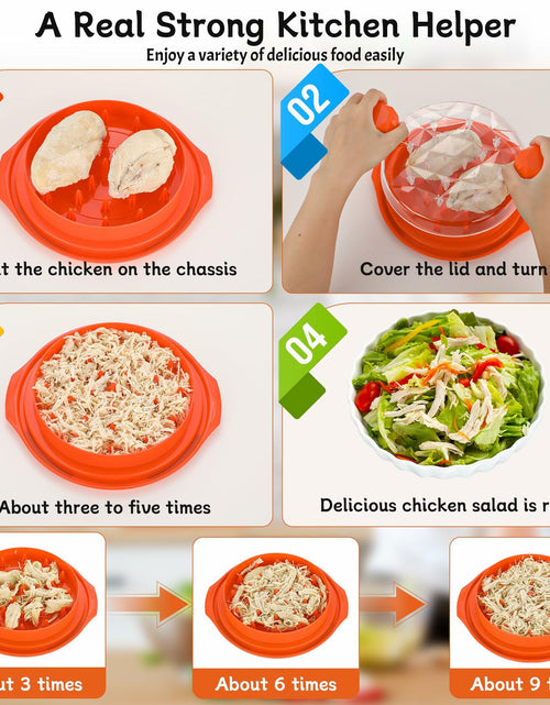 Load image into Gallery viewer, Chicken Shredder Tool Twist Large 10" with Brush Orange BPA Free Ergonomic
