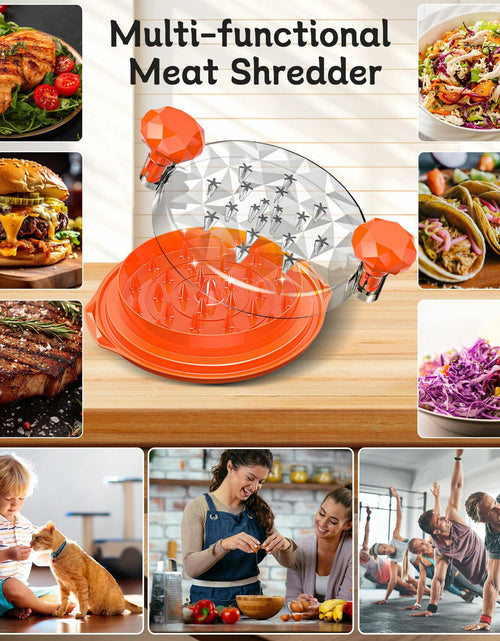 Load image into Gallery viewer, Chicken Shredder Tool Twist Large 10" with Brush Orange BPA Free Ergonomic
