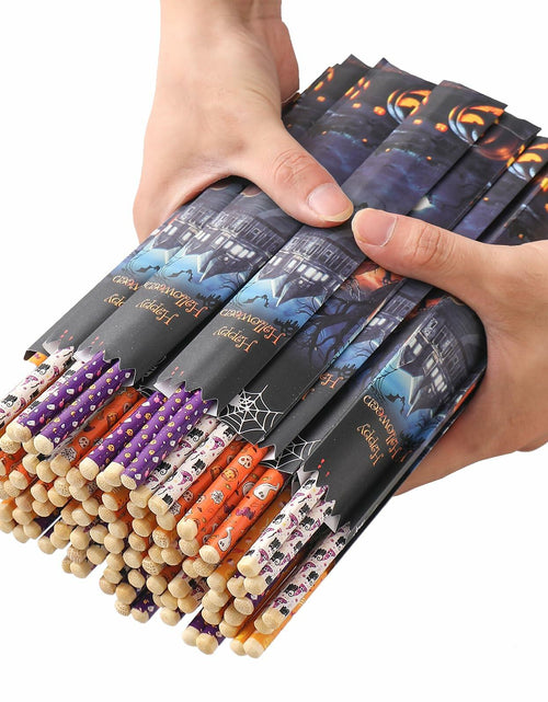 Load image into Gallery viewer, Halloween 50 Pairs 9.4in Bamboo Disposable Chopsticks Sleeved Party Gifts
