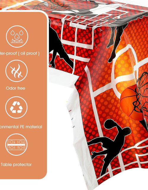 Load image into Gallery viewer, Aiyorse Basketball Tablecloth 71x43in Disposable Waterproof Plastic Table Cover
