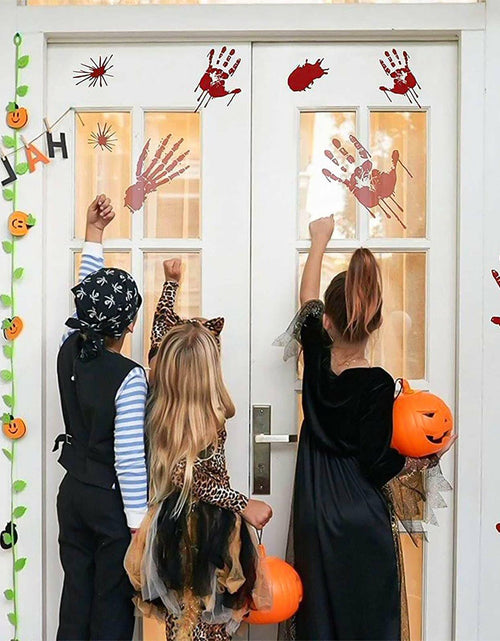 Load image into Gallery viewer, RUOKEXIN Halloween Window Clings &amp; Wall Decals Bloody Handprint 9 Sheets
