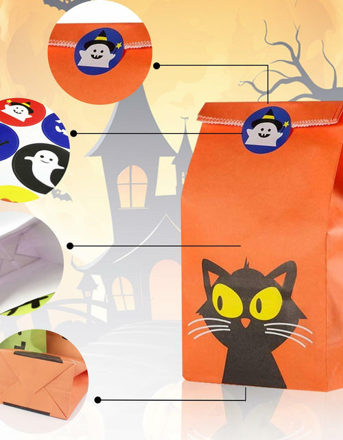Load image into Gallery viewer, Mucinia Halloween Candy Bags &amp; Stickers Paper Goodie Bags 60PCS Party Favors

