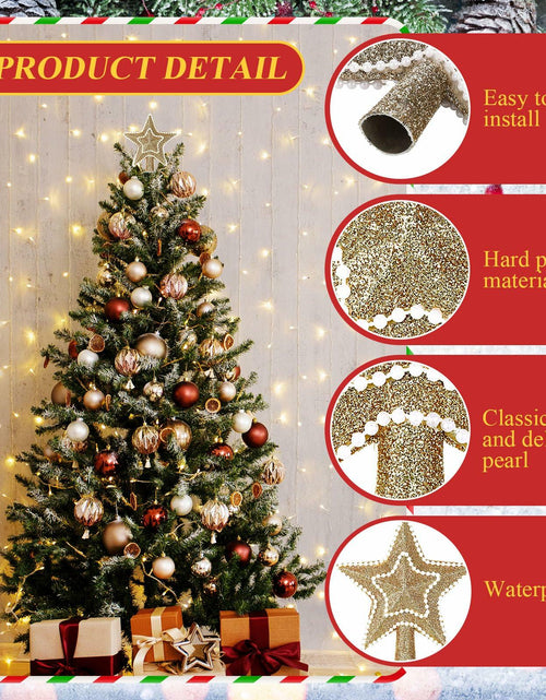 Load image into Gallery viewer, Hollowfly Mini Star Christmas Tree Topper Pearl Black 10 Inch
