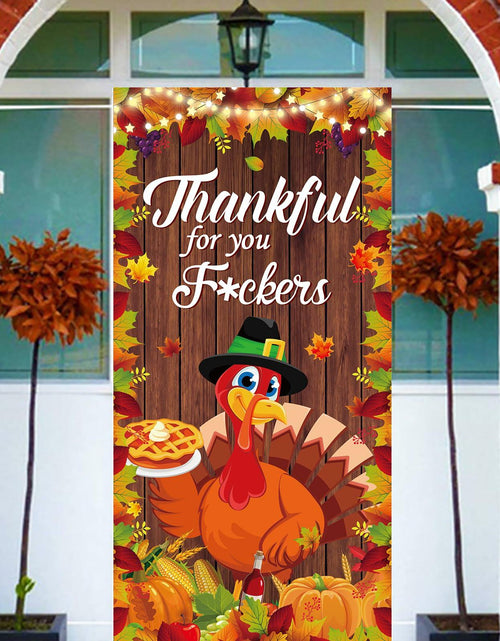 Load image into Gallery viewer, Friendsgiving Party Door Cover Banner Large Autumn 6x2.9 Ft Backdrop
