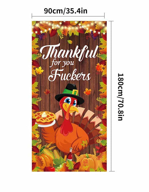 Load image into Gallery viewer, Friendsgiving Party Door Cover Banner Large Autumn 6x2.9 Ft Backdrop
