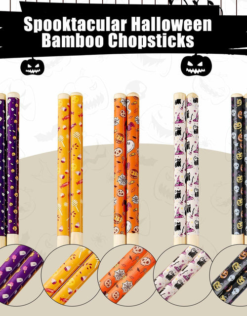 Load image into Gallery viewer, Halloween 50 Pairs 9.4in Bamboo Disposable Chopsticks Sleeved Party Gifts
