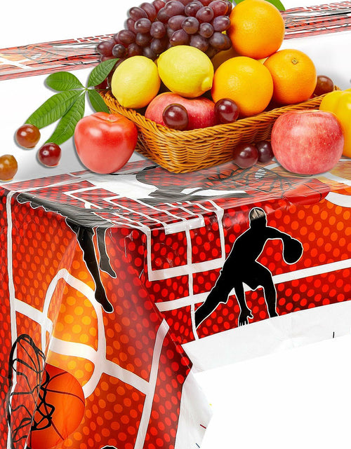 Load image into Gallery viewer, Aiyorse Basketball Tablecloth 71x43in Disposable Waterproof Plastic Table Cover
