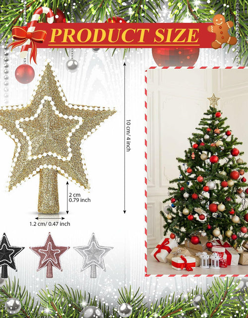 Load image into Gallery viewer, Hollowfly Mini Star Christmas Tree Topper Pearl Black 10 Inch
