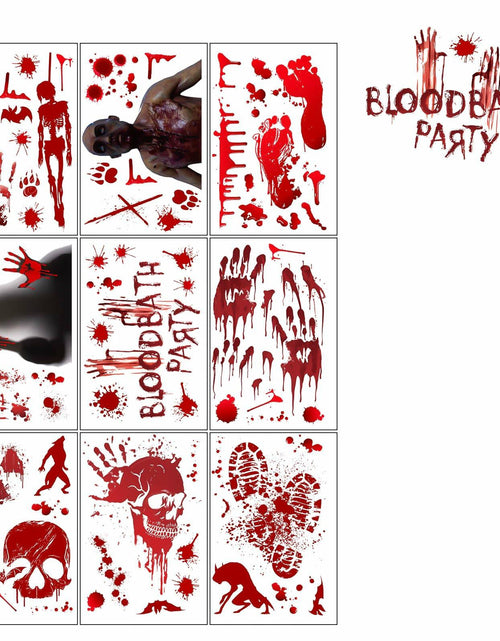 Load image into Gallery viewer, RUOKEXIN Halloween Window Clings &amp; Wall Decals Bloody Handprint 9 Sheets
