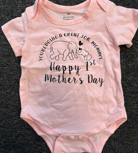 UNIFACO Baby Girl Bodysuit Romper I Love Mommy 0-3 Months - Pink
