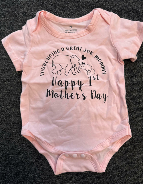 Load image into Gallery viewer, UNIFACO Baby Girl Bodysuit Romper I Love Mommy 0-3 Months - Pink
