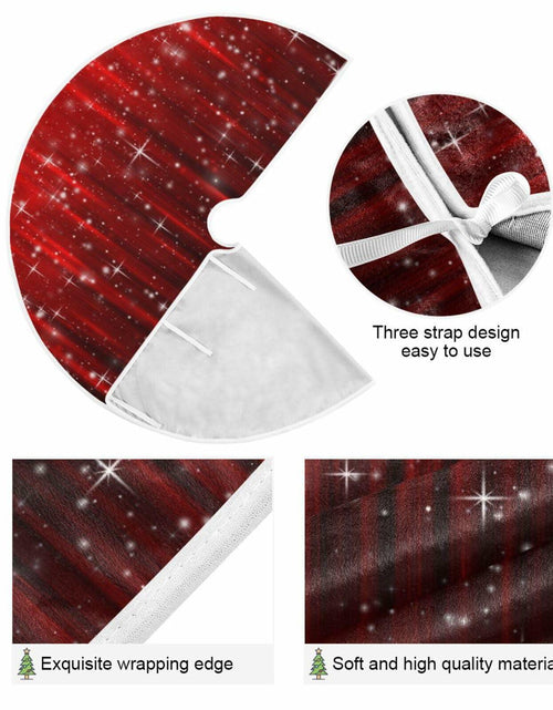 Load image into Gallery viewer, Christmas Tree Skirt 36" Red Snowflakes Burlap Xmas Holiday Indoor
