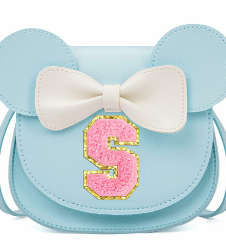 OYLOLA Toddler Girls Purse Initial Birthday Gift Blue X Ages 3-8