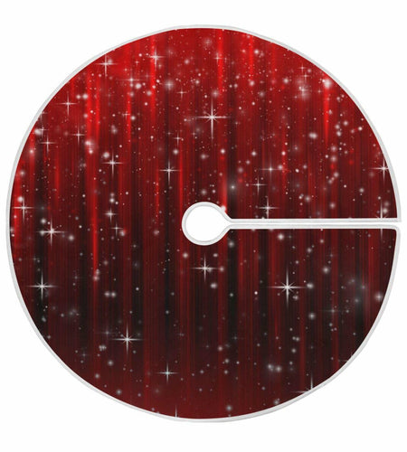 Christmas Tree Skirt 36" Red Snowflakes Burlap Xmas Holiday Indoor