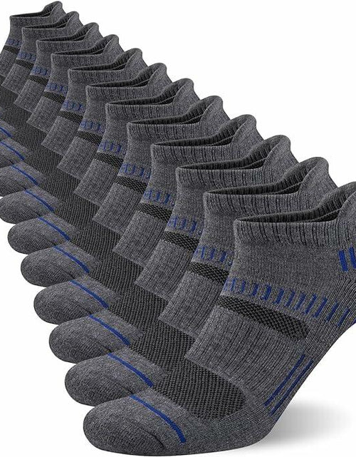 Load image into Gallery viewer, NTCARE Mens Athletic Ankle Socks Cushioned Arch Support Grey 6 Pairs - One Size
