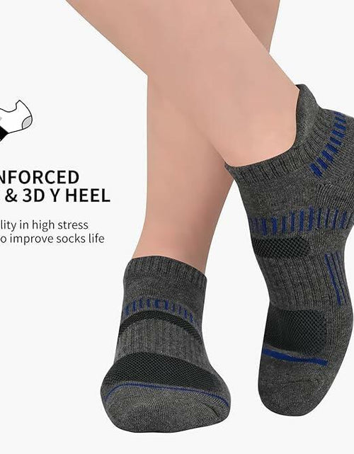 Load image into Gallery viewer, NTCARE Mens Athletic Ankle Socks Cushioned Arch Support Grey 6 Pairs - One Size
