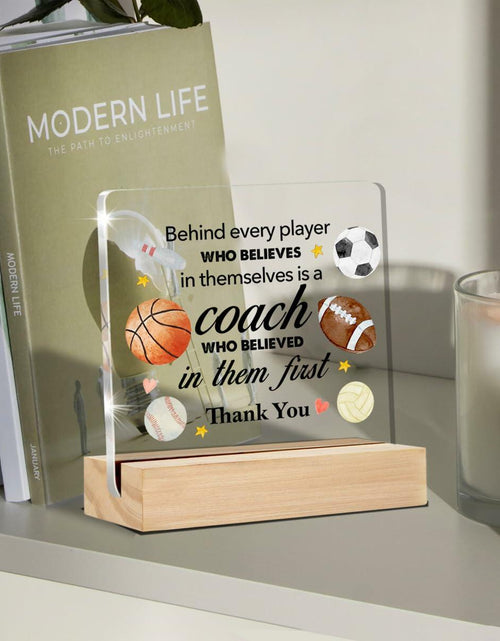 Load image into Gallery viewer, Thank You Coach Gifts Clear Acrylic Desk Sign with Stand Office Decor
