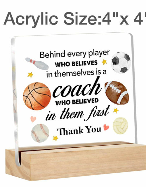 Load image into Gallery viewer, Thank You Coach Gifts Clear Acrylic Desk Sign with Stand Office Decor
