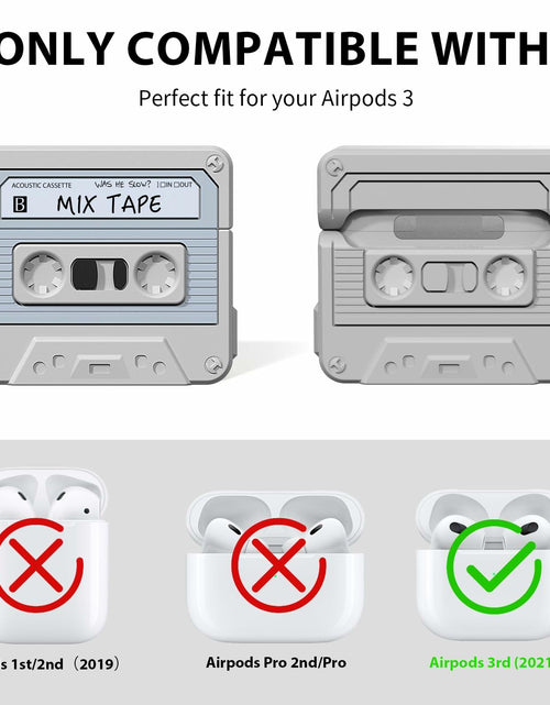 Load image into Gallery viewer, MOFREE AirPods 3 Case Cover Cassette Tape Design Soft Silicone Off-White
