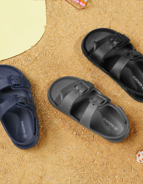 Load image into Gallery viewer, INMINPIN Toddler Boys Girls Buckle Sandals Adjustable Back Strap Navy Size 5
