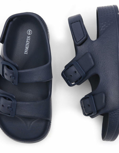 Load image into Gallery viewer, INMINPIN Toddler Boys Girls Buckle Sandals Adjustable Back Strap Navy Size 5
