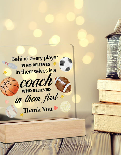 Load image into Gallery viewer, Thank You Coach Gifts Clear Acrylic Desk Sign with Stand Office Decor
